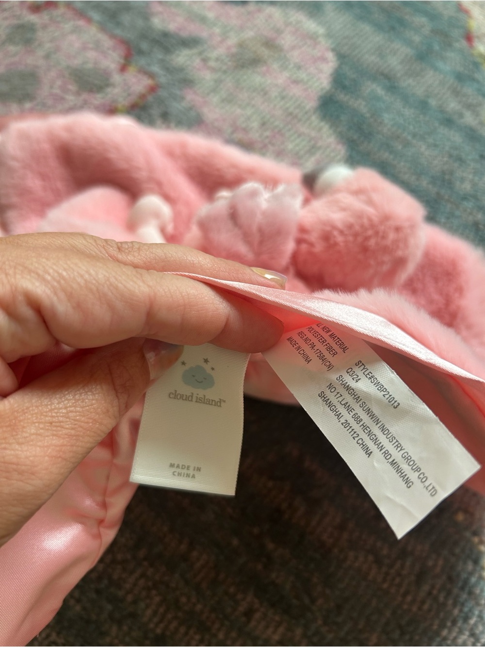 Pink Plush Flamingo Lovey Blanket Cloud Island - Picture 2 of 3